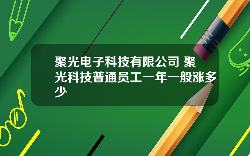 聚光电子科技有限公司 聚光科技普通员工一年一般涨多少